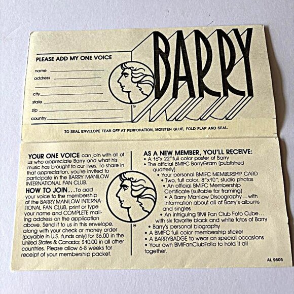 BARRY MANILOW - ONE VOICE - VINYL LP - Arista Al-9505 still in shrink!  Must see - Picture 5 of 8